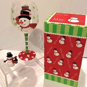MainStreet Collection Snowman Wine Glass 🍷 ⛄️ Holiday🎁Perfect for gift Giving!